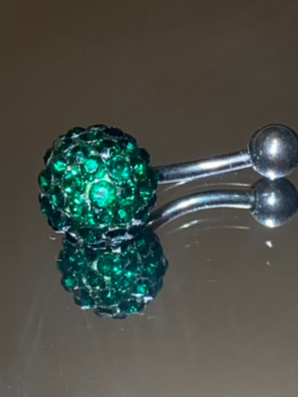 Shamballa Belly Ring Navel Forest Green